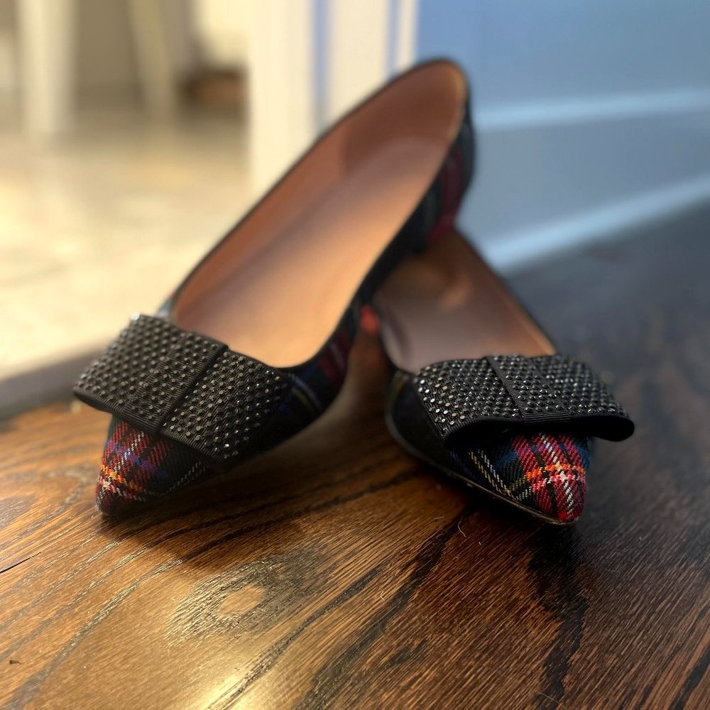 JCrew Tartan Pointed Toe Flat
